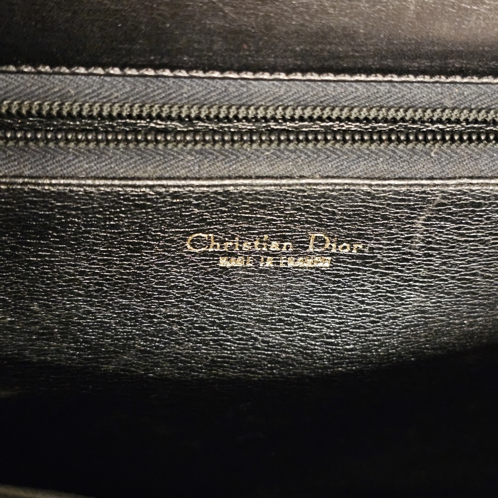 DIOR Vintage Black Leather Handbag - Picture 3 of 9